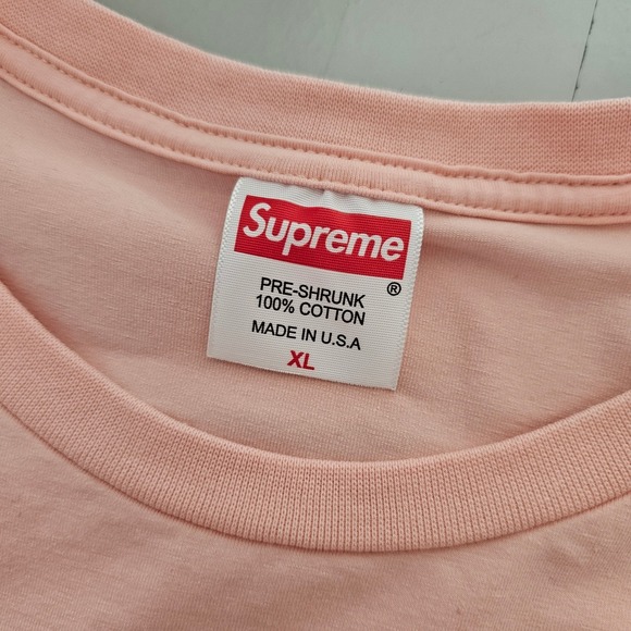 Supreme Box Logo Tee Mens XL Pink Silver Foil Red Bogo Streetwear T-Shirt - Picture 3 of 7